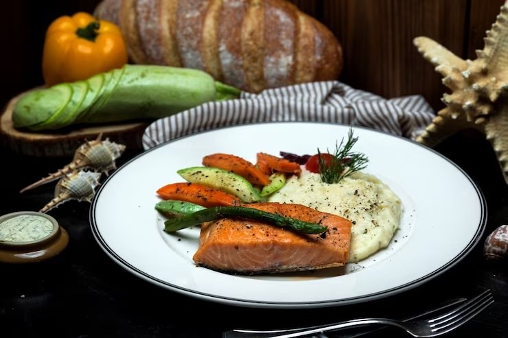 Salmão assado à provençal